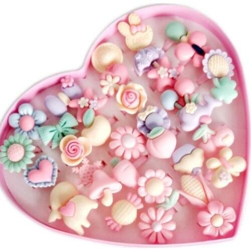10pack Kids Girls Adjustable Rings Jewel Gift Box Multicolor Dress Up Rings Princess Finger Rings Set Heart Box Birthday Party