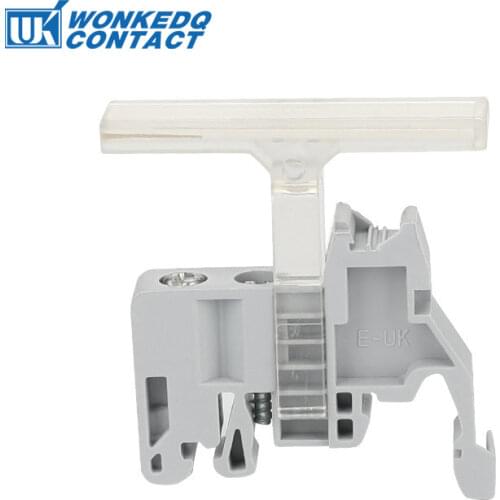 10Pcs KLM-A Marker Carrier Match with E/UK E/UK-2 End Clamp Bracket Din Rail Terminal Block Accessories Marker Strip Holder