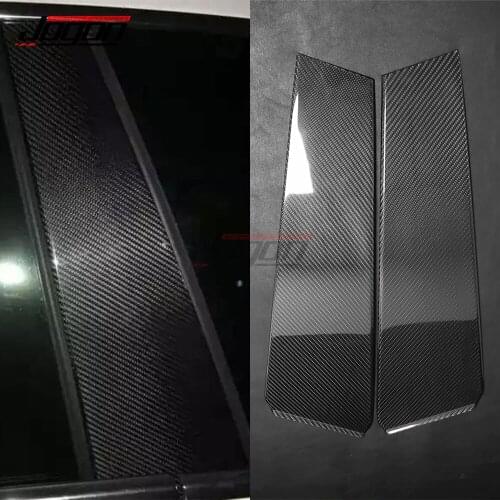 2pcs 100% Real Carbon Fiber For Maserati Levante 2017 2018 2019 2020 Car Door Window B Pillar Post Strip Cover Trim Accessories