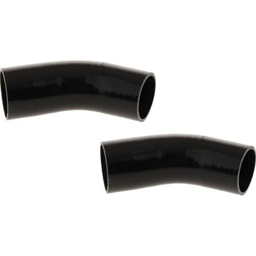 2Pieces 45 Degree 4-Ply High Performance Elbow Coupler Silicone Hose for Auto Car 2.5inch/63mm Black