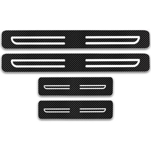 Car Door Sill Scuff Pedal For Hyundai Solaris Sedan Hatchback 2012 To 2015 Carbon Fiber Protect Stickers 4pcs Car Accessories