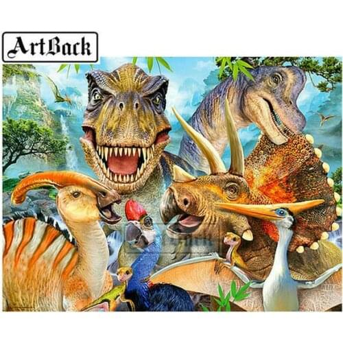 NEW Full square / round drill 5D diamond painting dinosaur cartoon pattern diy diamond embroidery 3D mosaic home decoration