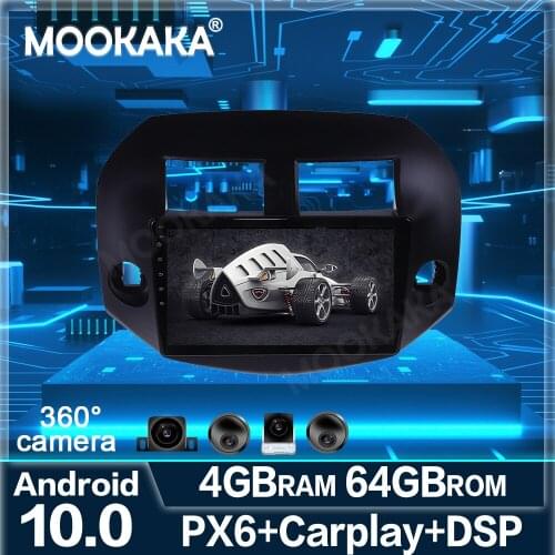 For Toyota RAV4 2005-2013 Android10.0 PX6 4+64G Car DVD Player GPS Multimedia Auto Radio Car Navigator Stereo Receiver Head Unit