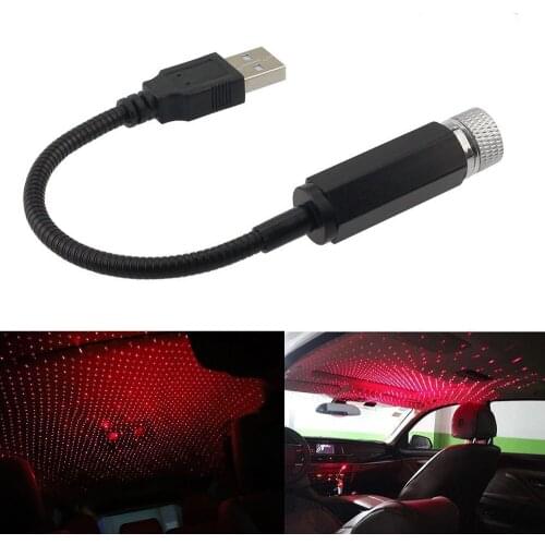 Car Roof Star Ambient Light Romantic USB Night Atmosphere Lamp Home Interior Decoration Mini Ceiling Projector Galaxy Adjustable
