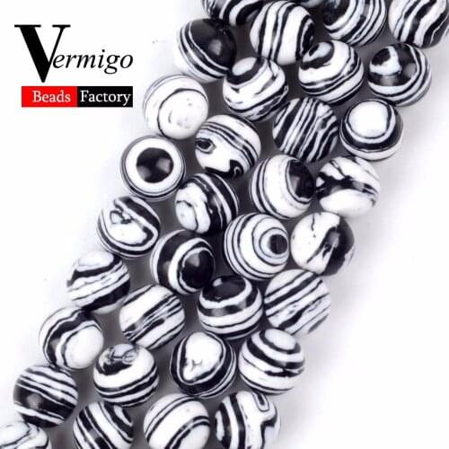 Natural Stone White Black Stripe Agates Beads For Jewelry Making Onyx Loose Beads 4 6 8 10 12MM Diy Bracelet Necklace 15"Strand