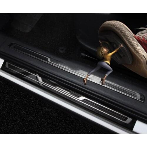 For Tiguan Second Generation 2017 2018 Door Sill Stainless steel welcome Pedal Car Sticker Decorative accessories Car styling
