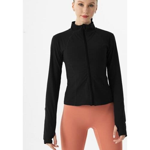 Yoga Top Women Athletic Sport Shirts Slim Fit Long Sleeved Fitness Coat Crop With Thumb Holes Gym Jacket Workout Sweatshirts