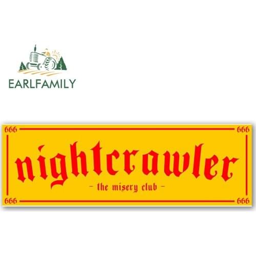 EARLFAMILY 13cm x 4.3cm Nightcrawler Yellow Car Sticker and Decal Waterproof DIY Car Accessories Personality Trunk Bumper Decor