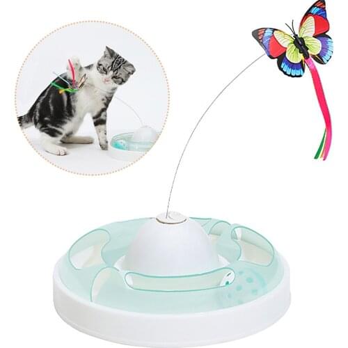Electronic Pet Cat Toy Smart Automatic Funny Cat Chasing Ball Exercise Rotating Kitten Toys Butterfly Cat Stick Interactive Toy