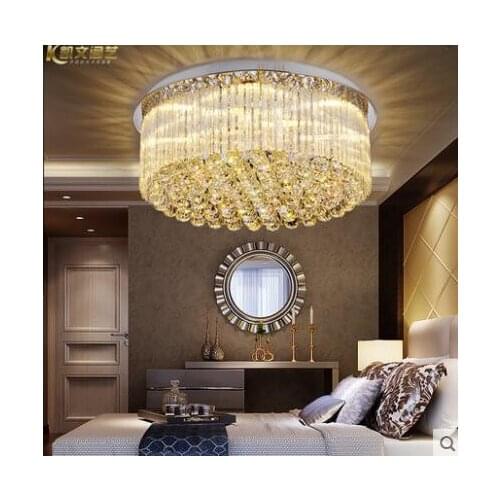 Crystal lamp bedroom lamp round LED ceiling lamp living room lamp simple restaurant lamp crystal lamp bedroom atmosphere