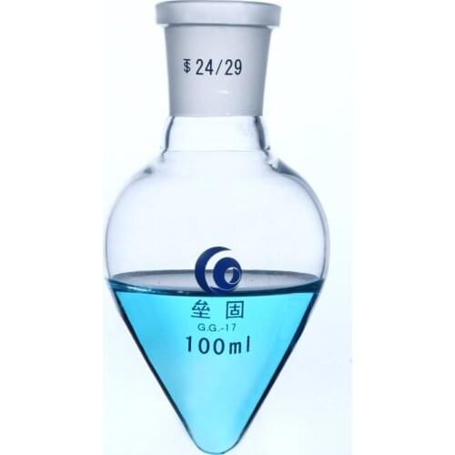 Pear-shaped Glass flask borosilicate glass Cone flask high temperature resistance ogival bottom laboratory equipment