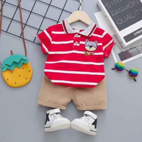 Toddler Children Clothing Set New Summer Baby Boys Clothes Striped Short Sleeve T-Shirt+Shorts 2pcs Sport Sets Kids Clothes Suit