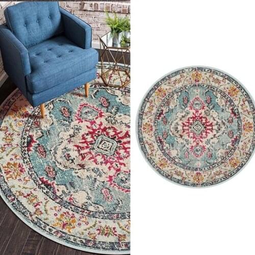 Persian Style Round Rugs For Living Room Bedroom Rugs Carpets And Rugs Classic Flower Decoration Study Plan Coffee Table Doormat