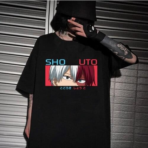 Boku No Hero Academia shirt Men t Shirt Men Anime T Shirt My Hero Academia Shoto Todoroki Anime Tops Tees