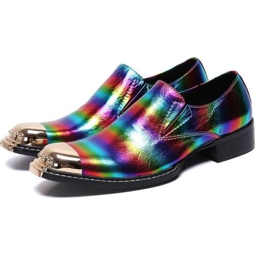 Genuine leather Men casual shoes business dress banquet suit shoes men brand brogue wedding oxford shoes for men black blue 2021