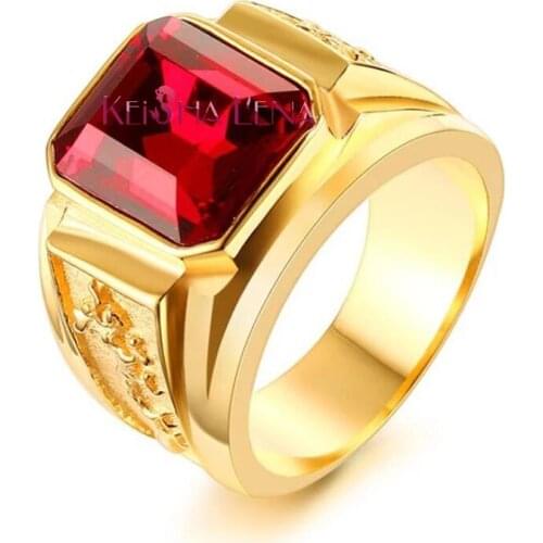 New Punk Dragon Ring for Men Red Blue Black CZ Stone Stainless Steel Gold Color Male Alliance Casual Jewelry