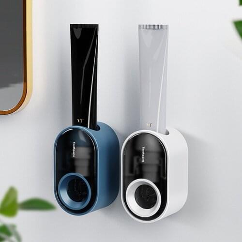 Wall Mount Automatic Toothpaste Dispenser Toothpaste Squeezer Dispenser Bathroom Toothbrush Holder Tool Bathroom Accessories