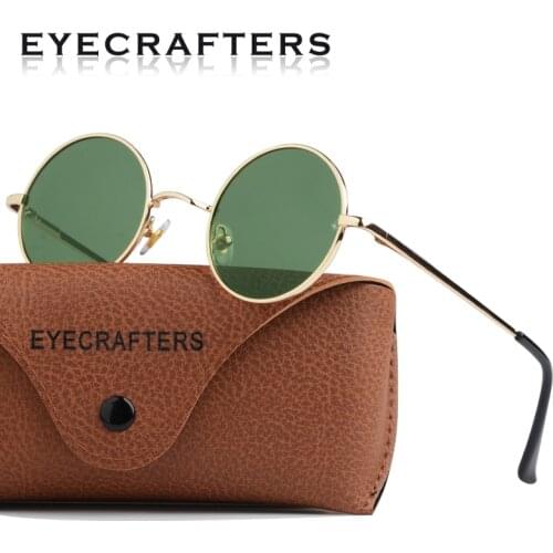 2021 NEW Round Polarized Metal Steampunk Retro Vintage Sunglasses Mens Womens Coating Lens Eyewear SunGlasses UV400 Mirror