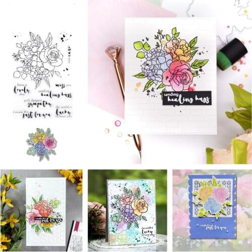Lnky Bouquet Flower New Cutting Dies And Stamps Scrapbook Dariy Decoration Stencil Embossing Template Diy Greeting Albums