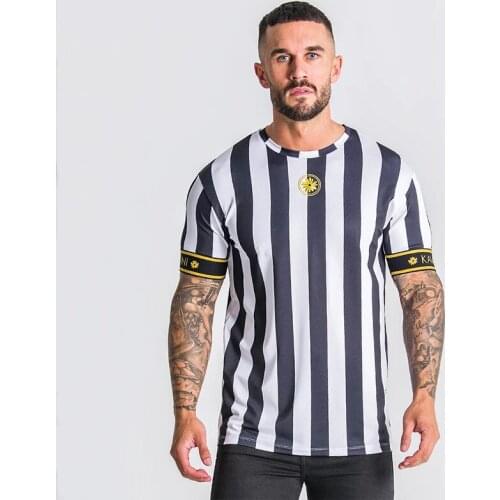 Casual Men Black White Striped T Shirt 2020 Summer New Mens Quick Dry Short Sleeve T Shirt Hip Hop Man Sport Tee Shirt Koszulka