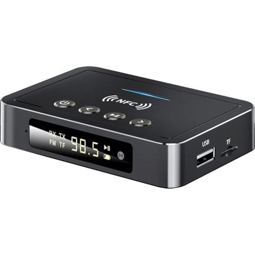 NFC 5.0 Bluetooth Receiver 3 in 1 AUX 3.5mm RCA Jack USB Smart Stereo Audio Wireless Adapter w/ LED Digital Display for TV Audio