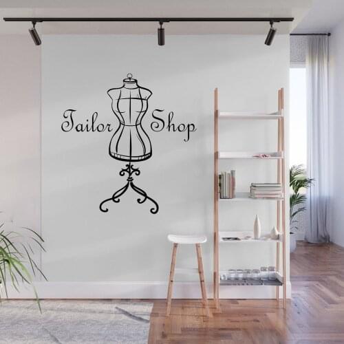 Atelier Sewing Store Wall Stickers Tailor Shop Vintage Mannequin Wall Decal Home Decor Shop Vinyl Self-adhesive DW10147