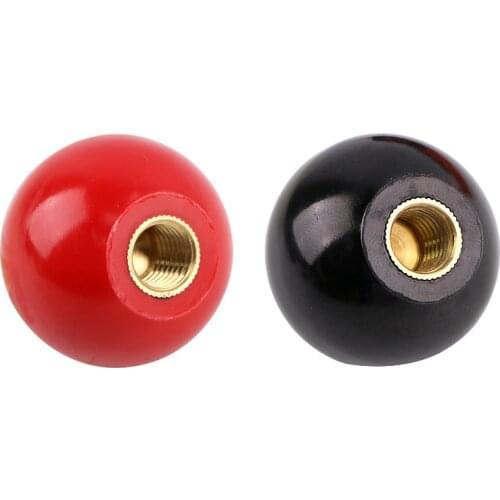 10Pcs Plastic Round Handle Ball Knob M12 Threaded 40mm Dia Mixed Color