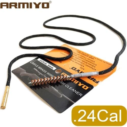 Armiyo Brush .243Cal 6mm Rifle Bore Brush Cleaner Airsoft Gun Barrel Cleaning Kit Hunting Shooting Set Screw Thread Size 8-32