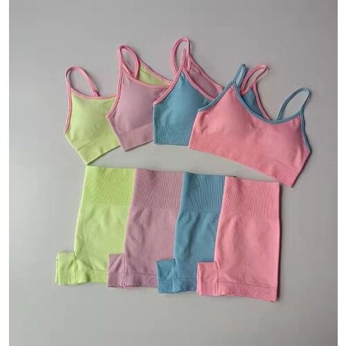 Sportswear Fitness Yoga Set Active Wear Women Seamless Gym Clothing For High Waist Seamless Shorts Fitness Sport Bra Set