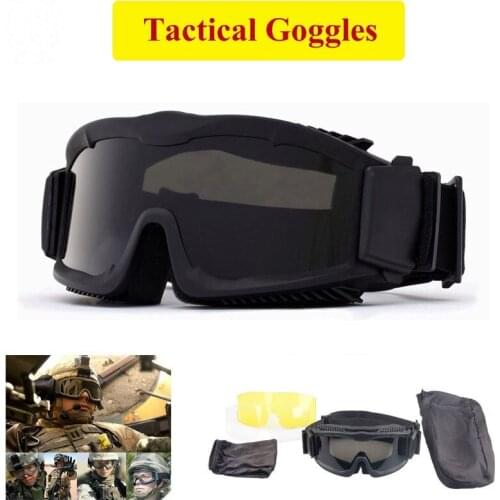 Tactical Sunglasses Military Hunting Shooting Glasses Army Paintball Airsoft Goggle Sunglasses Outdoor Sports Windproof Eyewear