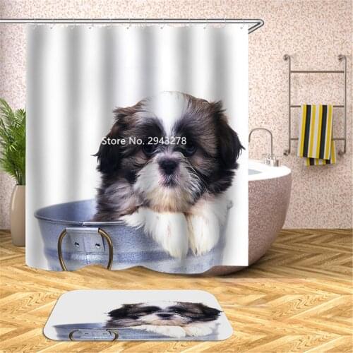 3D Printed Zebra Tiger Cartoon Animal Pattern Waterproof and Mildewproof with Hook Water Shower Curtain Home Bathroom Decoration