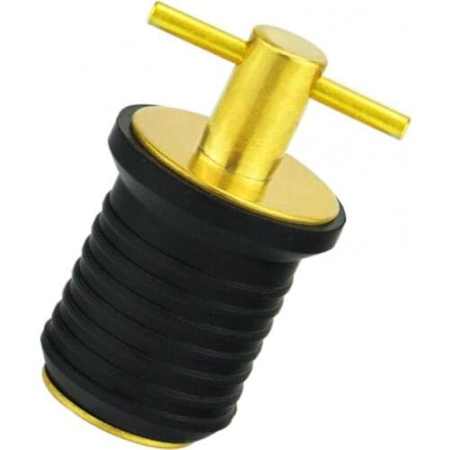 1" Inch New T-Handle TWIST-IN Boat DRAIN PLUG - Brass & Rubber Heavy Duty