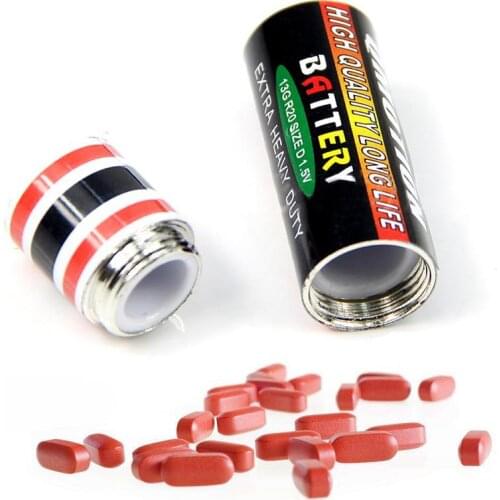 1PC Small Battery Secret Stash Caja Diversion Safe Box Pill Box Container Money Storage Coins Case Hidden J8X7