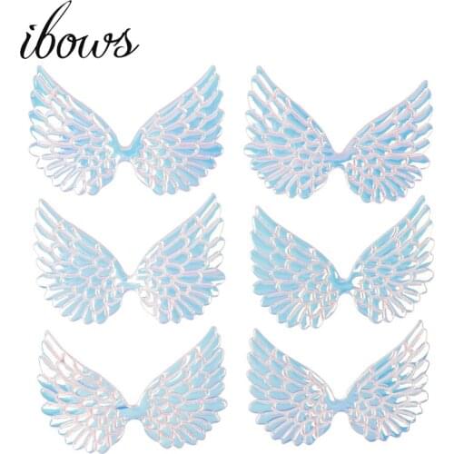 10pcs/bag 95mm Angel Wings Patches Single Side Iridescent Fairy Cupid Wing Appliques Patches For DIY Baby Headwere Accessories