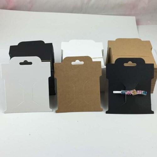12pcs/lot 10.5*9cm brown/Black/ White Kraft Paper Hair Accessory Card Jewelry Packing Card Retro Kraft display Card