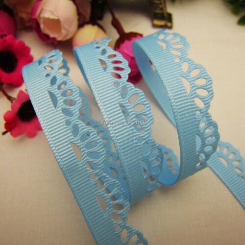 1410111, hot sale 15mm hollow Flowers solid Grosgrain Ribbon, DIY handmade materials,Clothing accessories,Gift Wrapping
