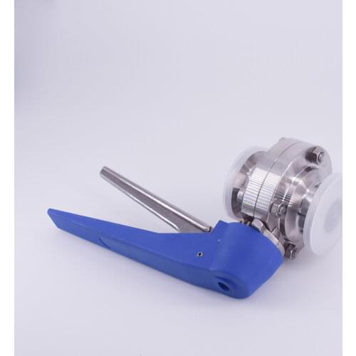 19 25 32 38 45 51mm Pipe OD x 1.5" 2" Tri Clamp Sanitary Butterfly Squeeze Trigger Flow Control Valve SUS 304 Stainless Brewing