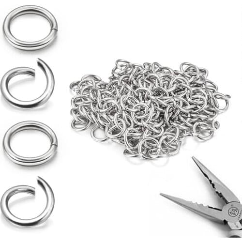 200pcs/lot 3mm 4mm 5mm Open Jump Rings Stainless Steel Split Ring For DIY Jewelry Making Necklace Bracelet Connectors Supplies