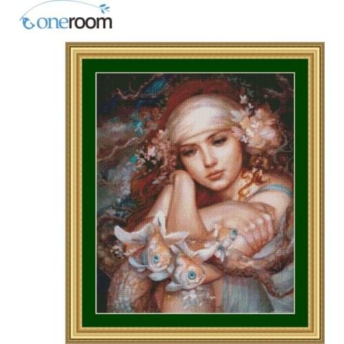 47-56 Beautiful Woman Chinese Stitch,DIY 14CT similar DMC Cross Stitch,Sets For Embroidery Kits Counted Cross-Stitching