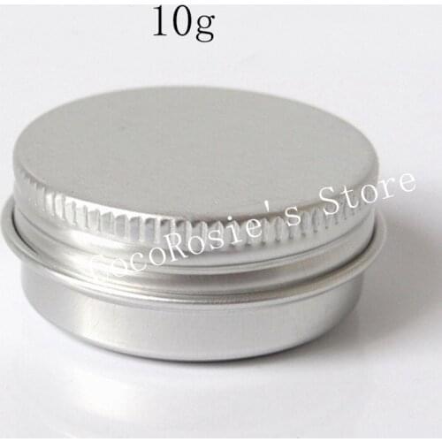 50pcs/lot Empty 10G Aluminum Jar 10ml Cosmetic Packaging Container 1/3oz metal tin lip balm container