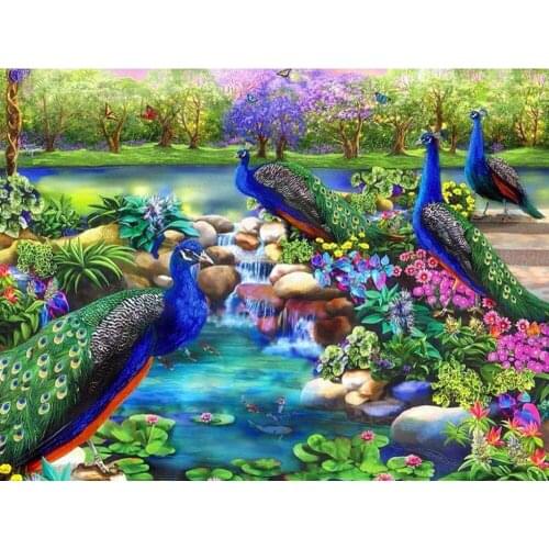 5D Diamond Embroidery Anmial Peacock Cross Stitch DIY Diamond Painting Mosaic Flower Rhinestones Home Decor Handmade Gift