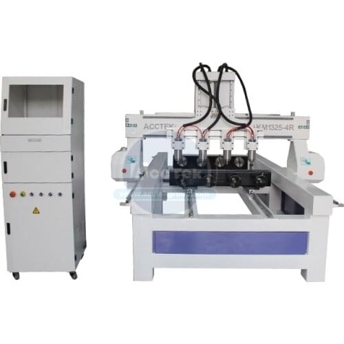 Acctek 4 Spindle And Rotary Woodworking Cnc Engraving Cutting Carving Machine