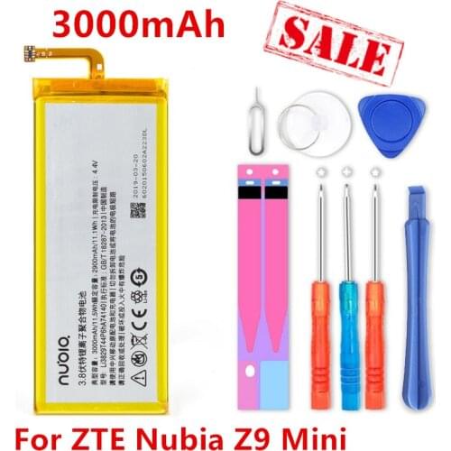 High capacity 3000mAh Li3829T44P6hA74140 Battery for ZTE Nubia Z9 mini NX511J+tools