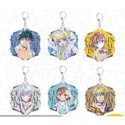 Anime A Certain Scientific Railgun Misaka Mikoto Shirai Kuroko Acrylic Keychain Pendant Bag Charm Cosplay Cartoon Decor Gifts