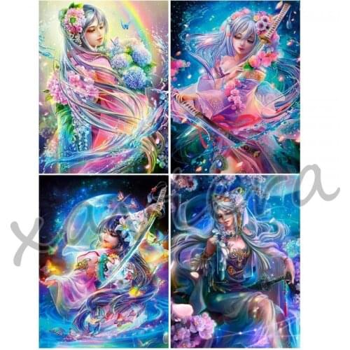 Xaviera 5D Diy Diamond Painting Flower Fairy Cross Stitch Full Drill Embroidery Mosaic Rhinestone Handmade Gifts Girl Home Decor