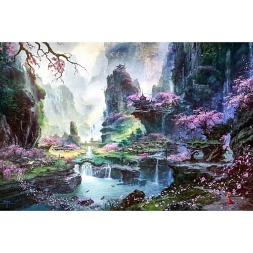 DIY Diamond Painting Round Full Diamond Embroidery Pattern Home Decoration diamond mosaic Fantasy Landscape KBL