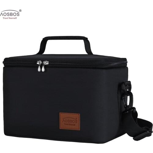 Aosbos Fashion Portable Thermal Lunch Bags for Women Kids Men Food Picnic Cooler Box Large Capacity Insulated Tote Bag Storage