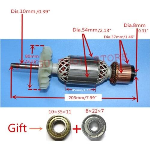 Rotor Anchor Armature for Bosch PWS20-230J PWS2000-230JE GWS20-230H GWS20-180JH GWS2000-230JH PWS1900 PWS20-230