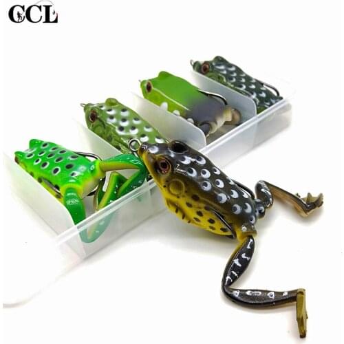 CCLTBA 5pcs/box 5.5cm 15g Soft Legs Frog Topwater Fishing Lures Silicone Artificial Catfish Bass Fishing Tackle