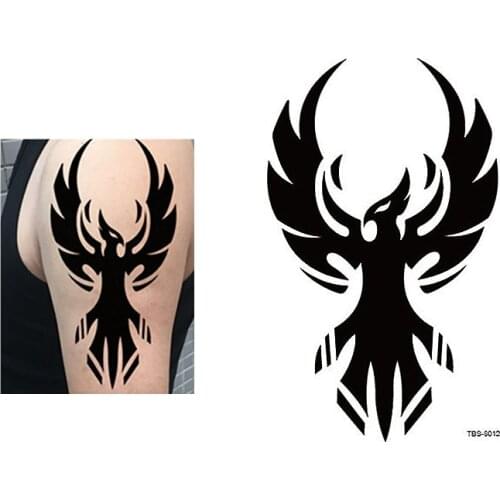 Black Phoenix Totem Tattoo Body Art 3D Waterproof Temporary Tattoos Sticker